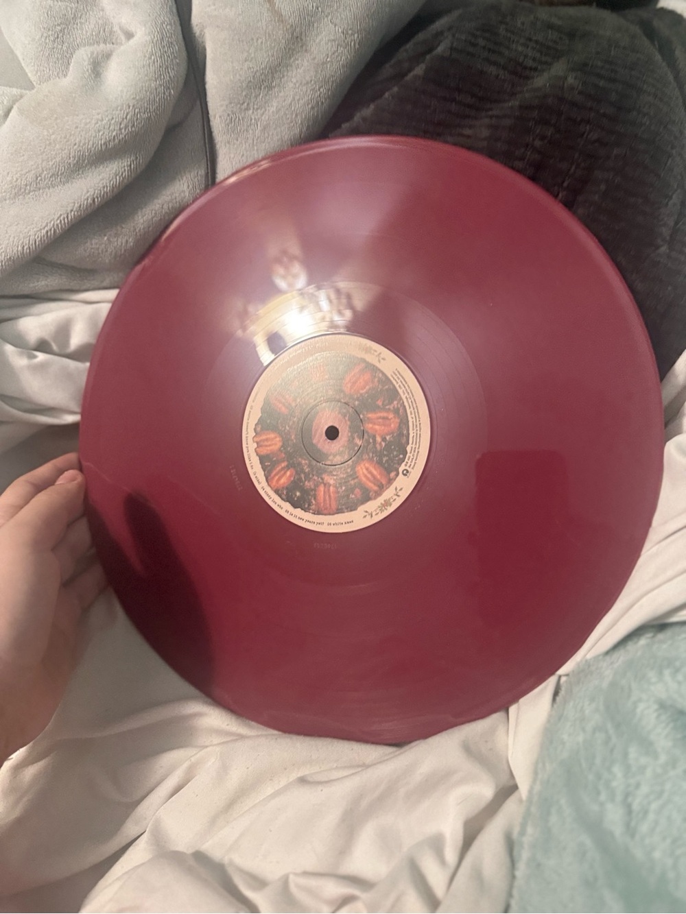 Deep Wine Colored Vinyl Record with Decorative Label
